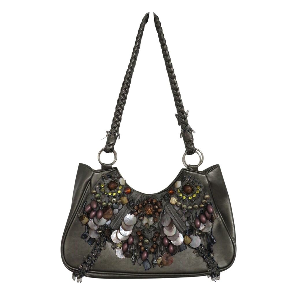 Chico's Embellished Shoulder Bag Boho Y2K Eclectic Maximalist Evening Glam